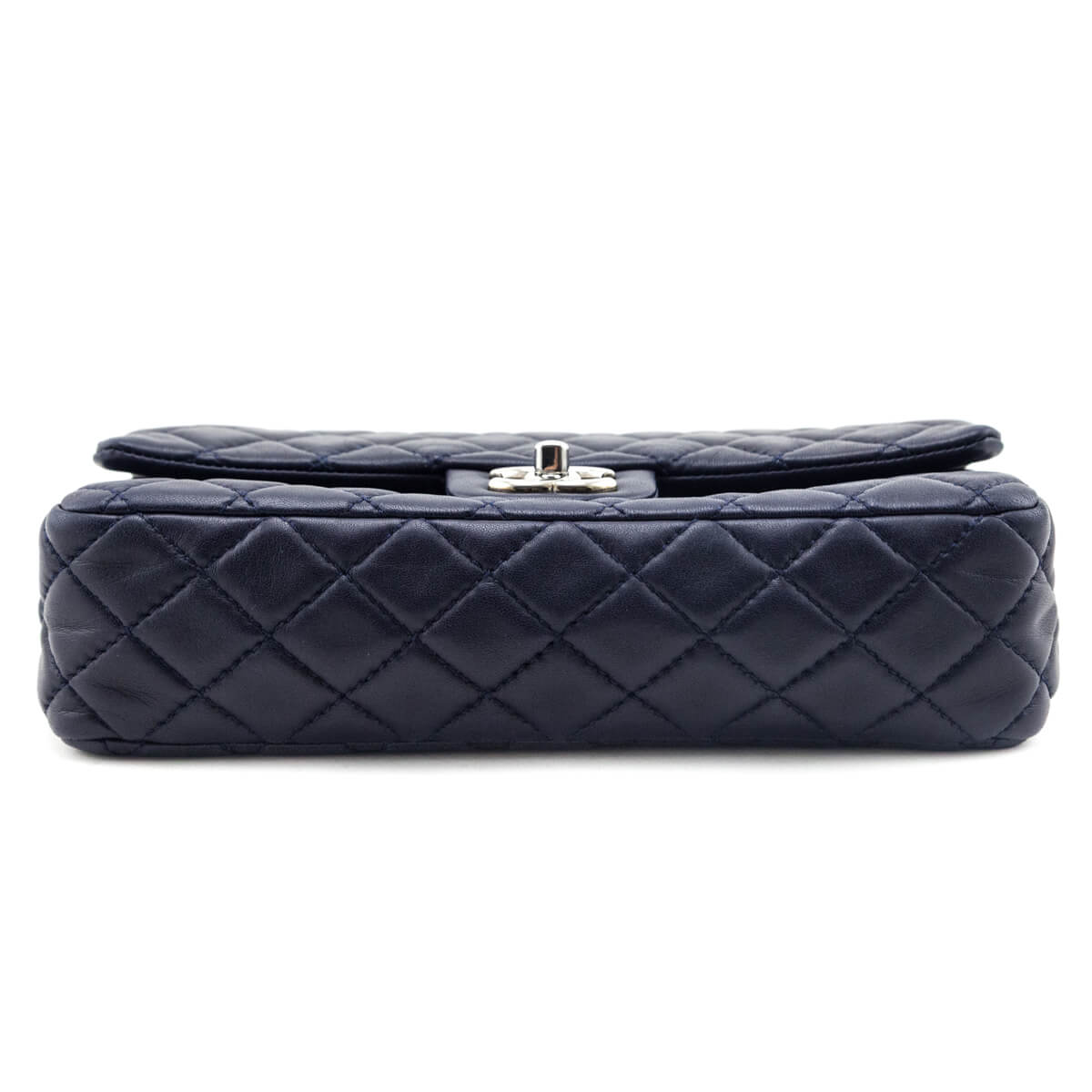 Chanel Navy Quilted Lambskin Medium Soft Double Flap Bag