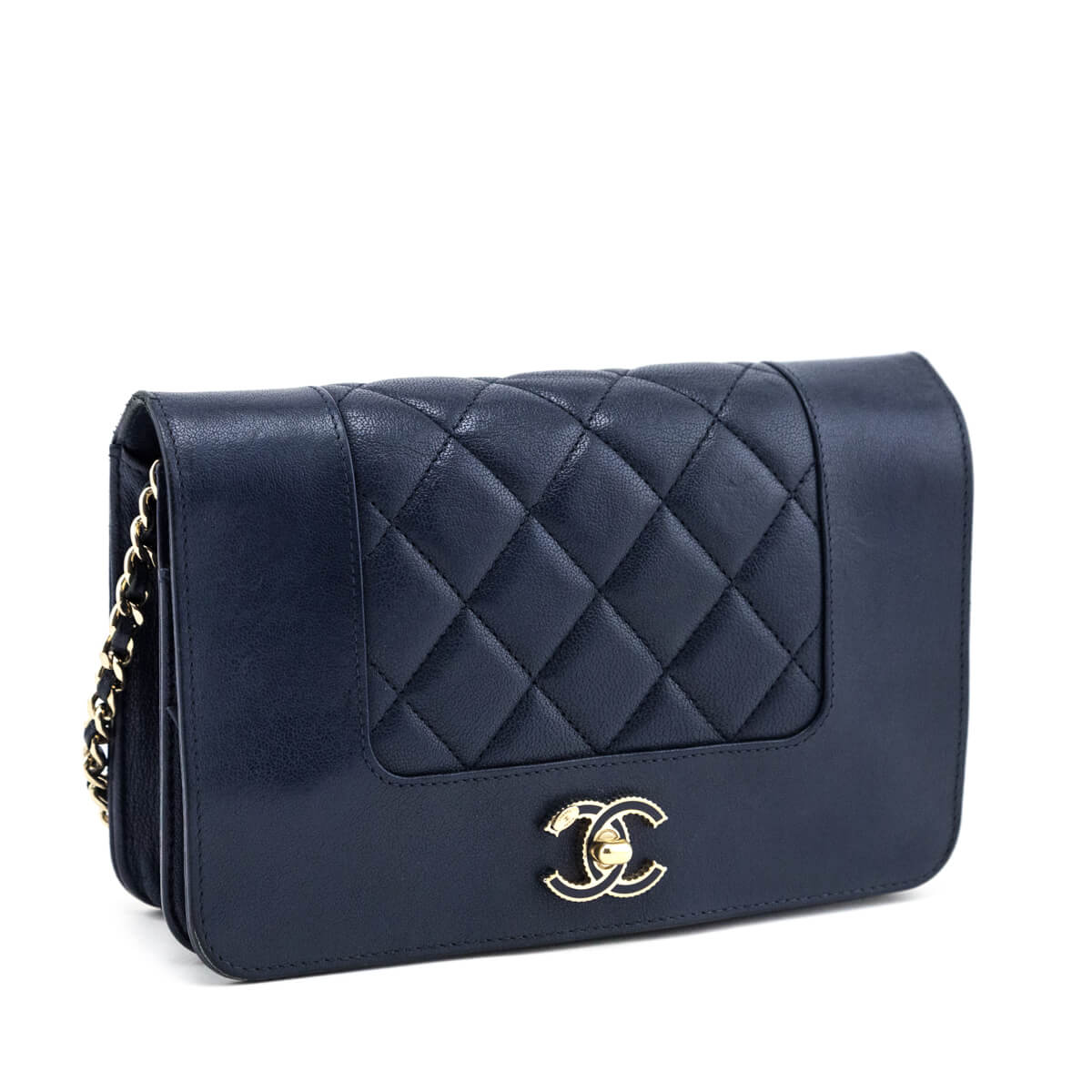 Chanel Navy Sheepskin Mademoiselle Wallet on Chain Bag - Love that Bag etc - Preowned Authentic Designer Handbags & Preloved Fashions