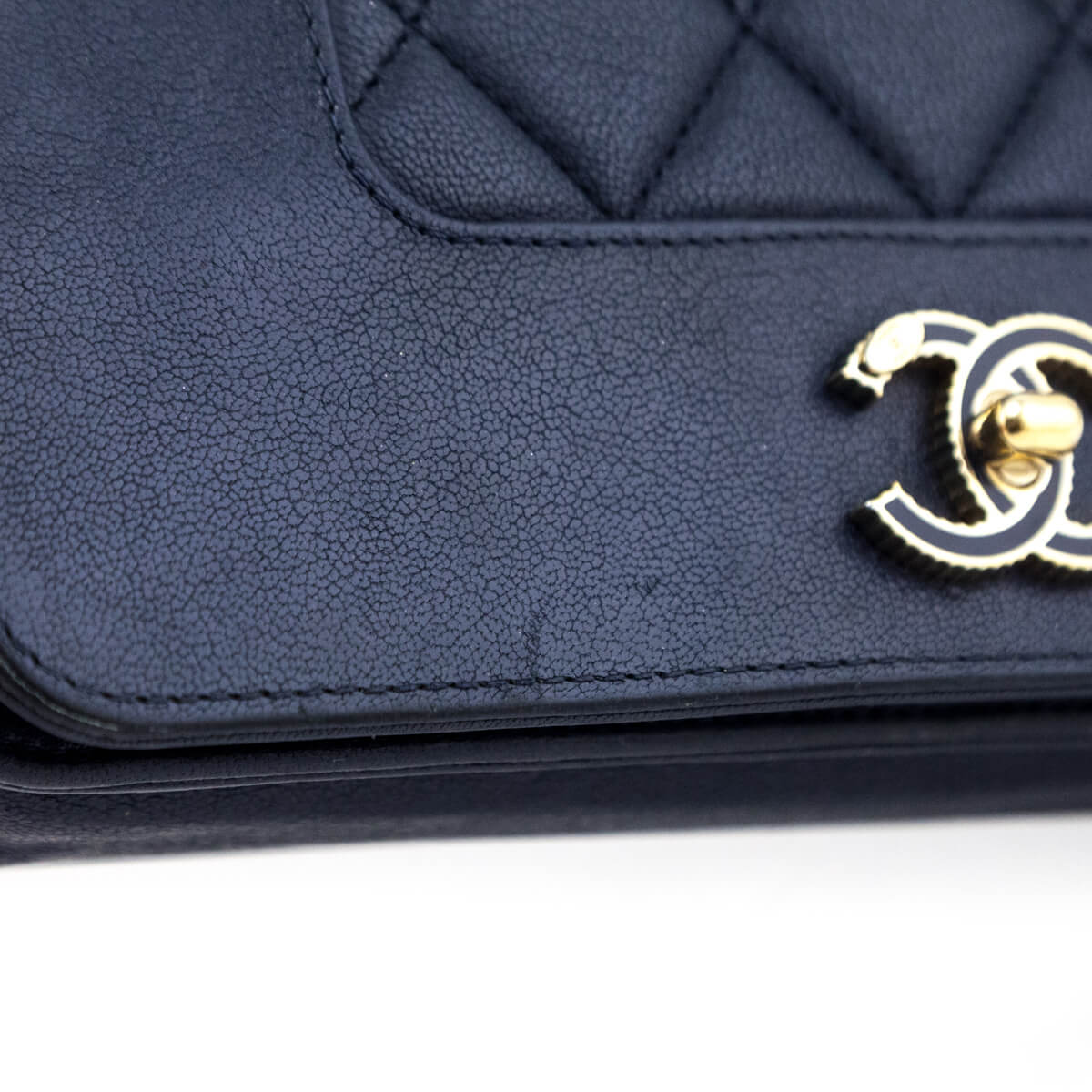 Chanel Navy Sheepskin Mademoiselle Wallet on Chain Bag - Love that Bag etc - Preowned Authentic Designer Handbags & Preloved Fashions