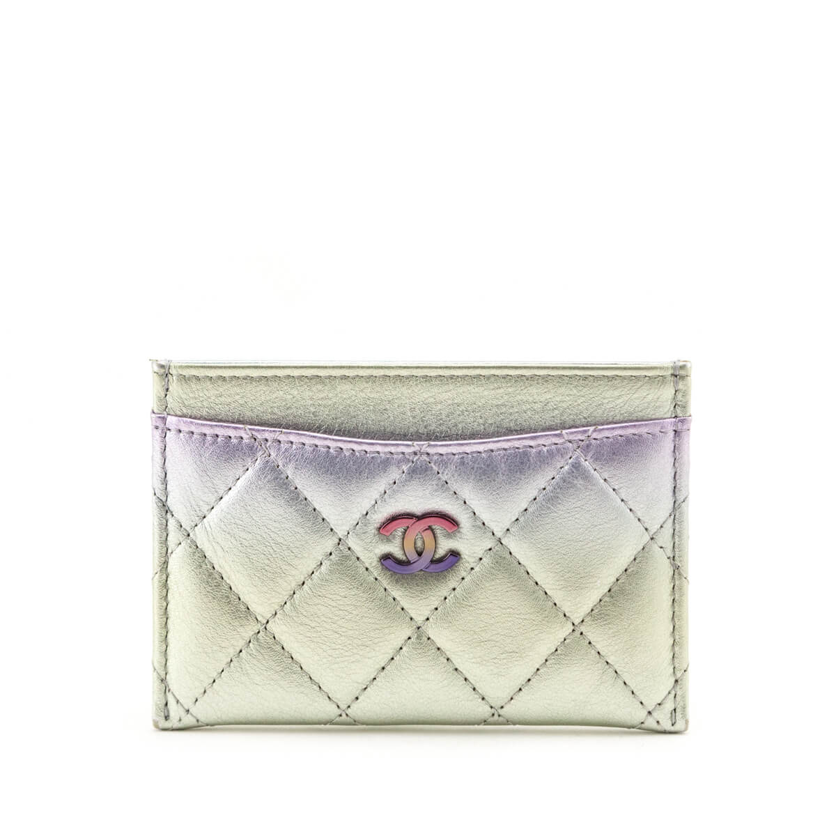 Chanel Ombre Metallic Lambskin Quilted Card Holder