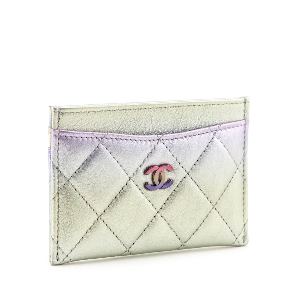 Chanel Ombre Metallic Lambskin Quilted Card Holder