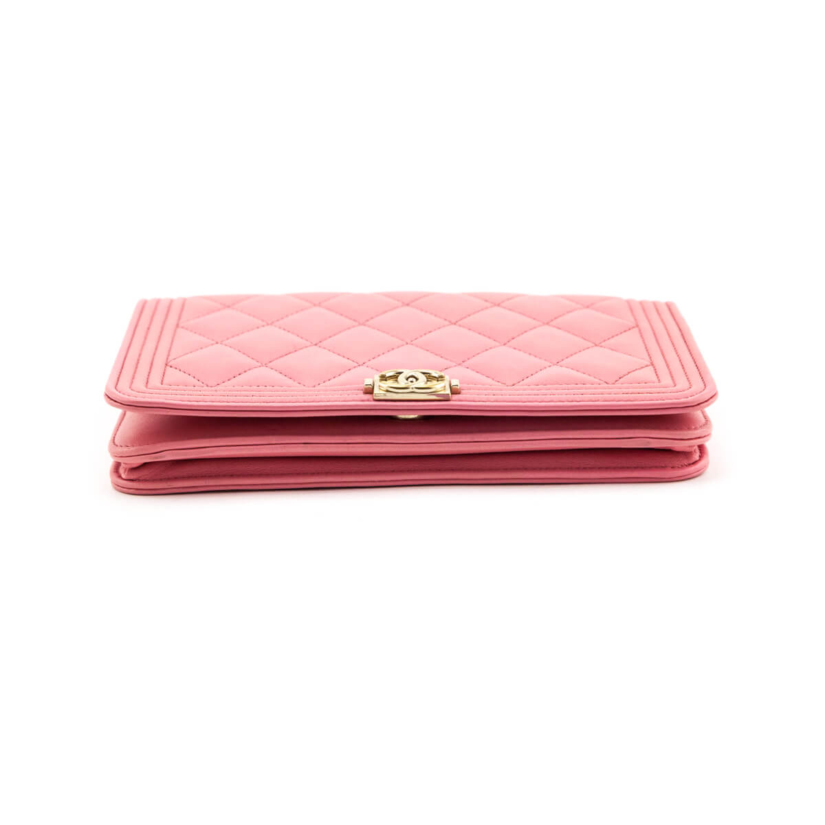 Chanel Pink Calfskin Quilted Boy Wallet On Chain WOC - Love that Bag etc - Preowned Authentic Designer Handbags & Preloved Fashions