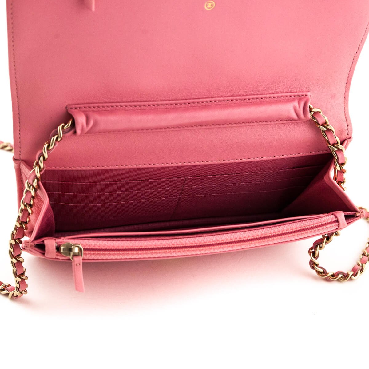 Chanel Pink Calfskin Quilted Boy Wallet On Chain WOC - Love that Bag etc - Preowned Authentic Designer Handbags & Preloved Fashions