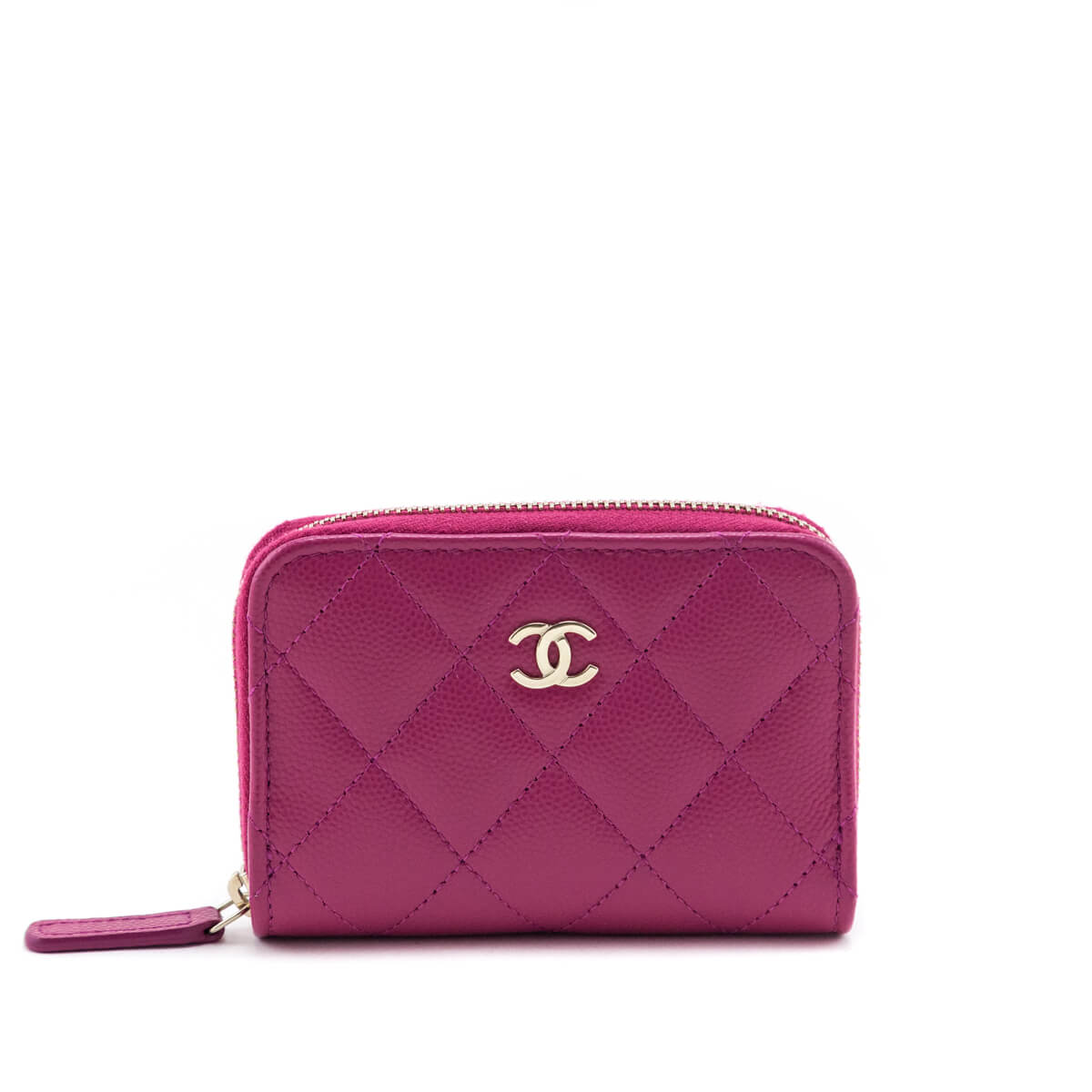 Chanel Pink Quilted Caviar Zip Around Coin Purse Wallet - Love that Bag etc - Preowned Authentic Designer Handbags & Preloved Fashions