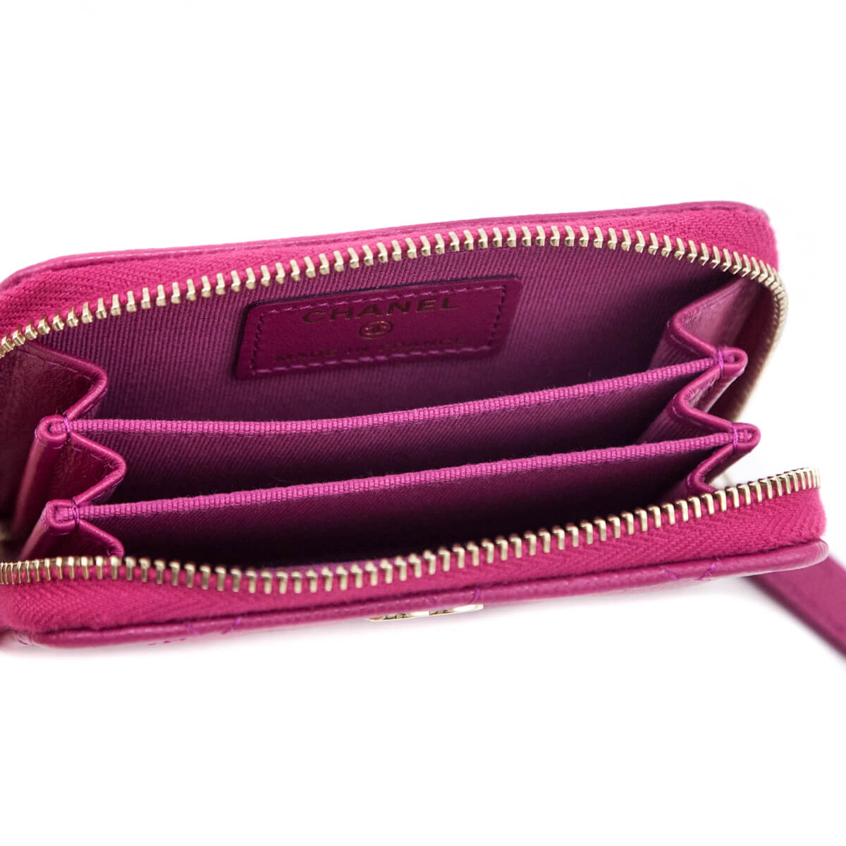 Chanel Pink Quilted Caviar Zip Around Coin Purse Wallet - Love that Bag etc - Preowned Authentic Designer Handbags & Preloved Fashions