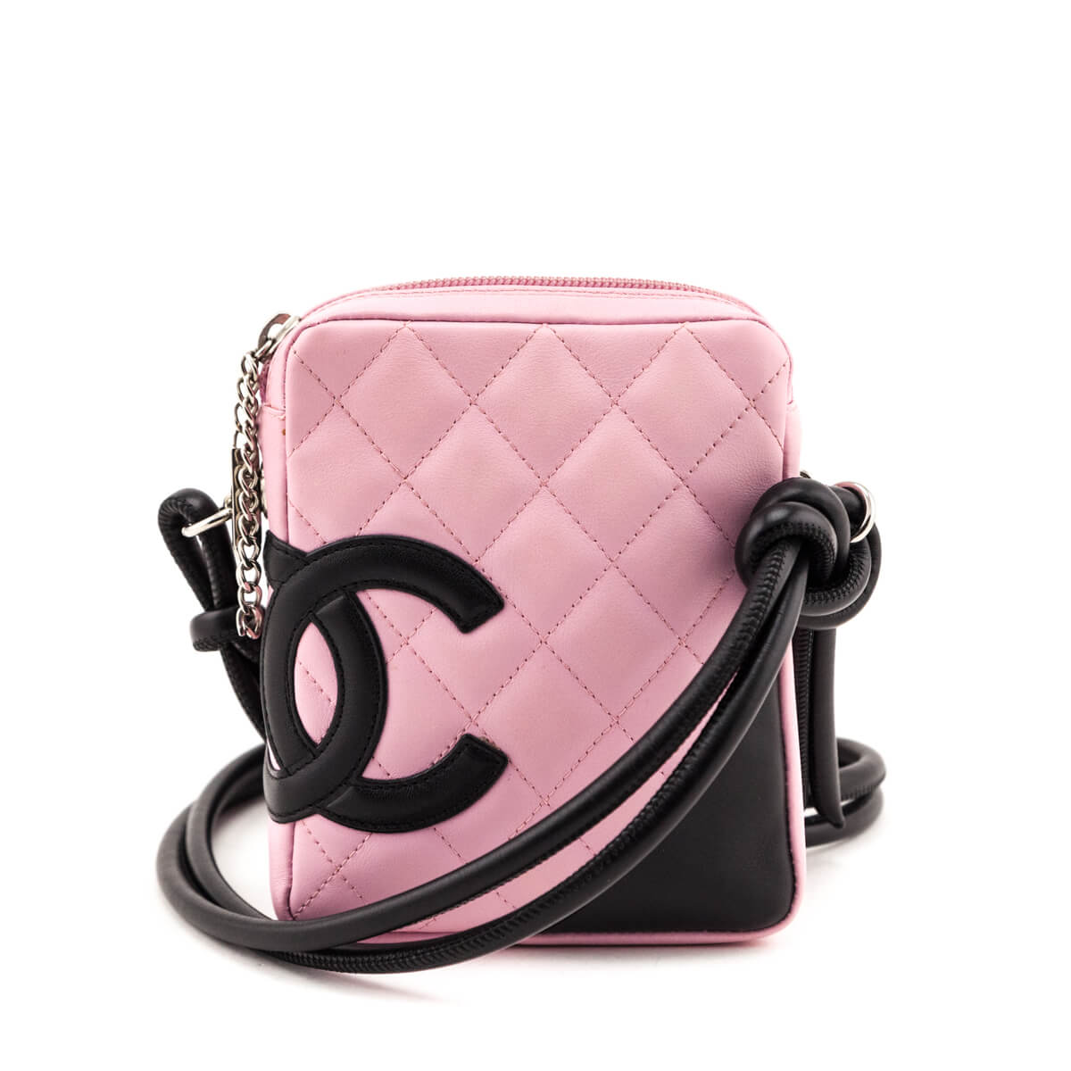 Chanel Pink & Black Calfskin Ligne Cambon Small Crossbody Bag - Love that Bag etc - Preowned Authentic Designer Handbags & Preloved Fashions