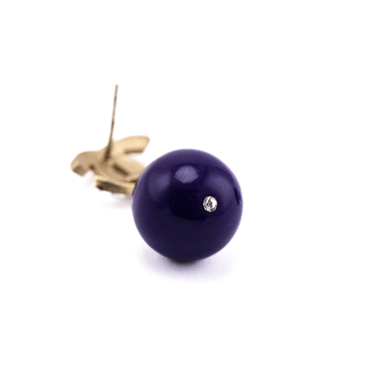 Chanel Purple Bead Crystal 2007 CC Drop Earrings