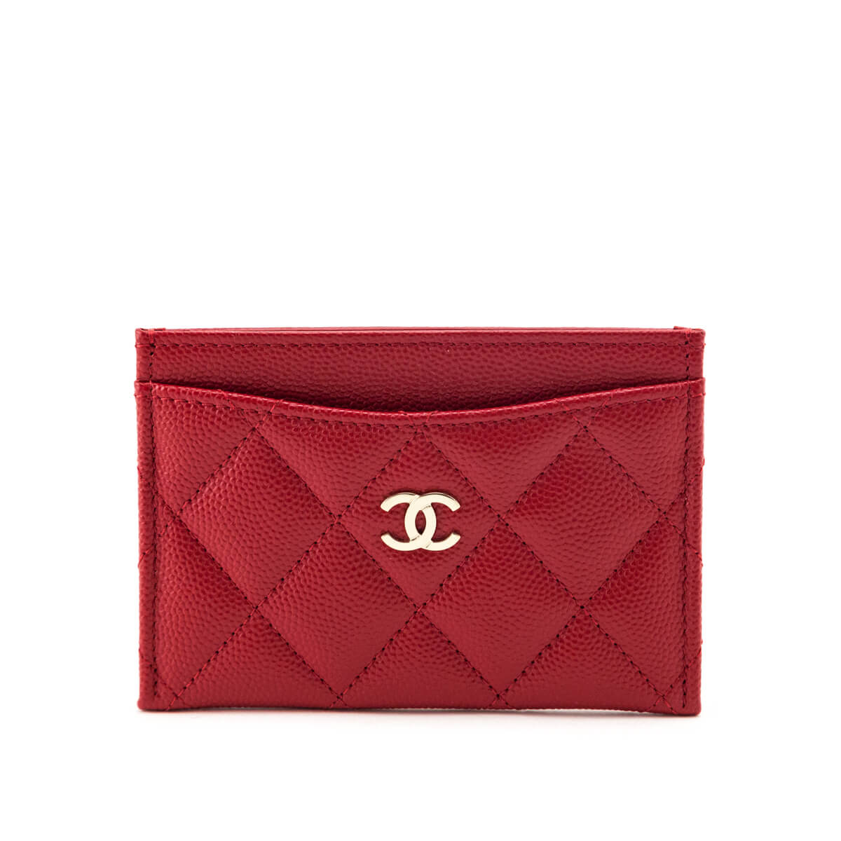 Chanel Red Caviar Quilted Card Holder - Love that Bag etc - Preowned Authentic Designer Handbags & Preloved Fashions