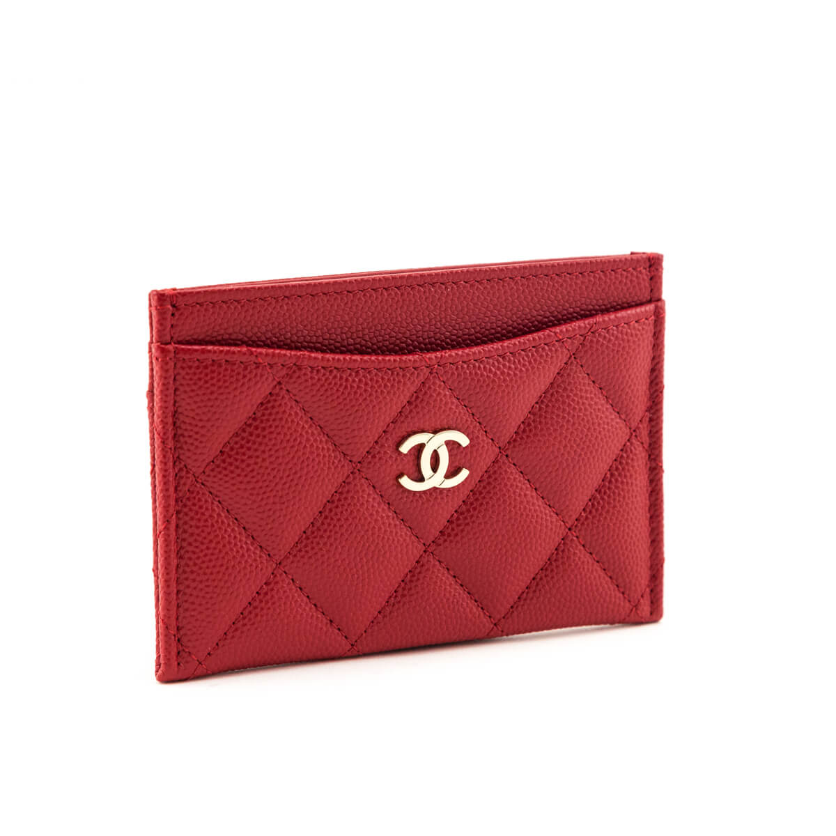 Chanel Red Caviar Quilted Card Holder - Love that Bag etc - Preowned Authentic Designer Handbags & Preloved Fashions