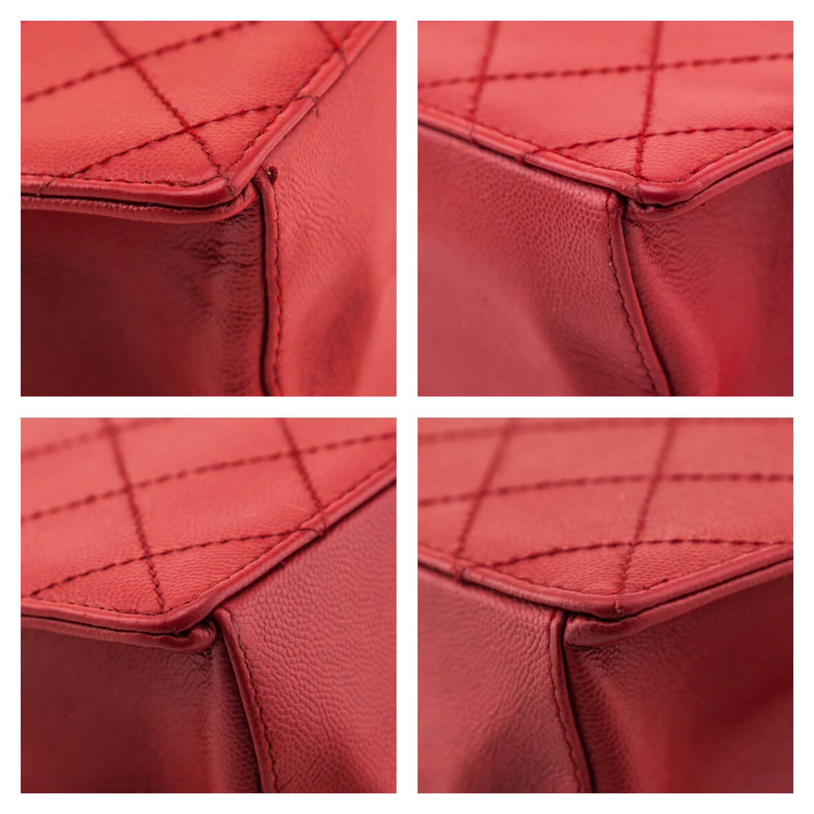 Chanel Red Caviar Top Handle Envelope Flap Bag
