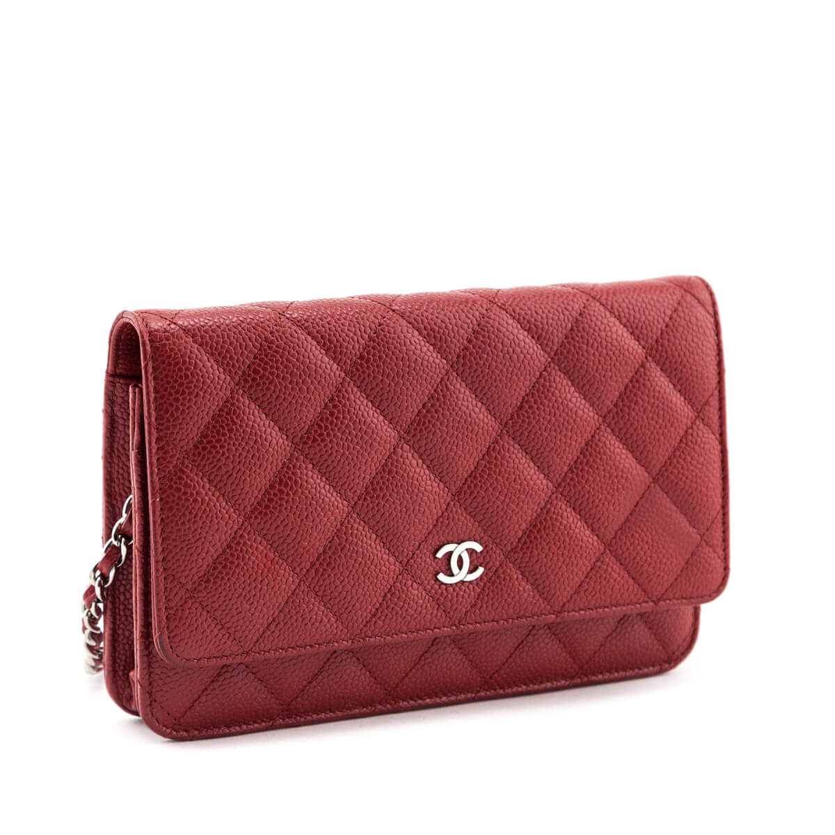 Chanel Red Quilted Caviar Classic Wallet On Chain - Love that Bag etc - Preowned Authentic Designer Handbags & Preloved Fashions