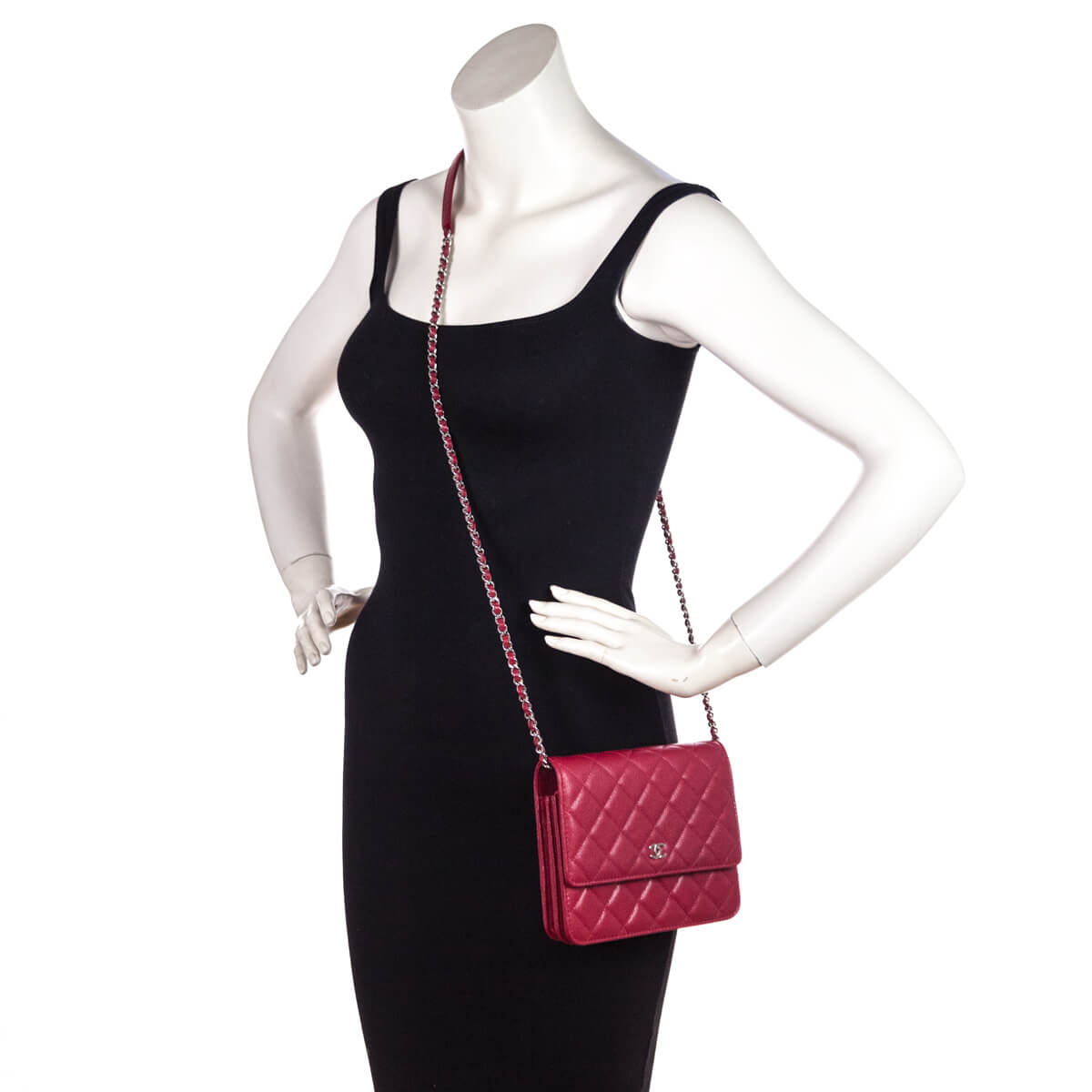 Chanel Red Quilted Caviar Clutch With Chain - Love that Bag etc - Preowned Authentic Designer Handbags & Preloved Fashions
