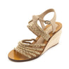 Chanel Tan Chain Accent CC Wedge Sandals Size US 7  | EU 37 - Love that Bag etc - Preowned Authentic Designer Handbags & Preloved Fashions