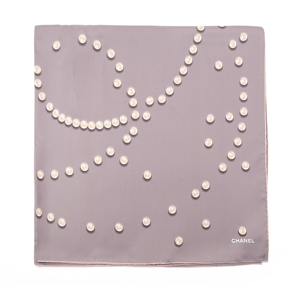 Chanel Taupe Silk Pearl Scarf - Love that Bag etc - Preowned Authentic Designer Handbags & Preloved Fashions
