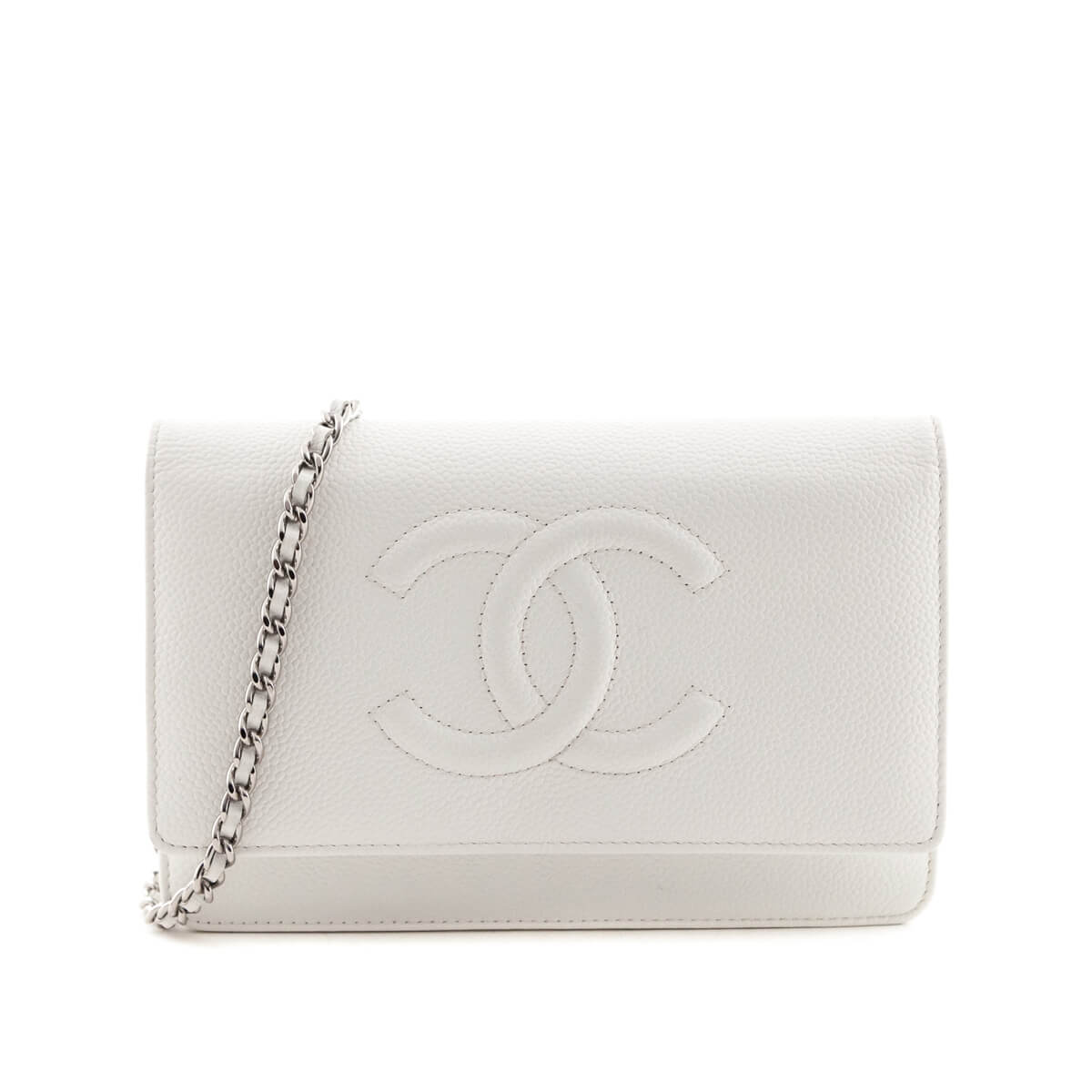 Chanel White Caviar Timeless CC Wallet On Chain - Love that Bag etc - Preowned Authentic Designer Handbags & Preloved Fashions