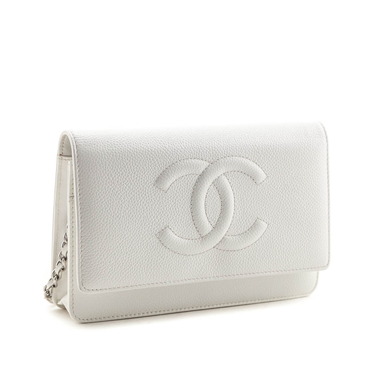 Chanel White Caviar Timeless CC Wallet On Chain - Love that Bag etc - Preowned Authentic Designer Handbags & Preloved Fashions