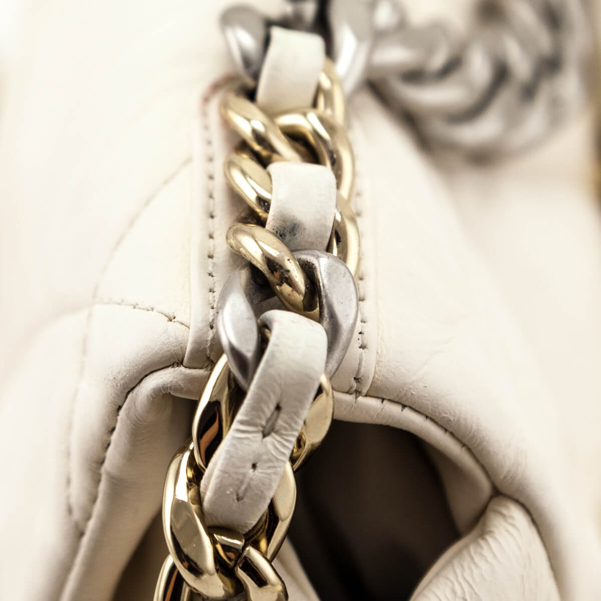 Chanel White Crumpled Calfskin Quilted Medium Chanel 19 - Love that Bag etc - Preowned Authentic Designer Handbags & Preloved Fashions