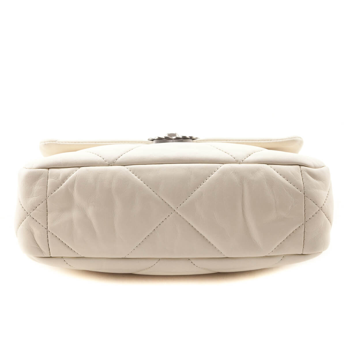 Chanel White Crumpled Calfskin Quilted Medium Chanel 19 - Love that Bag etc - Preowned Authentic Designer Handbags & Preloved Fashions