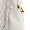 Chanel White Quilted Lambskin Vintage CC Tote Bag - Love that Bag etc - Preowned Authentic Designer Handbags & Preloved Fashions