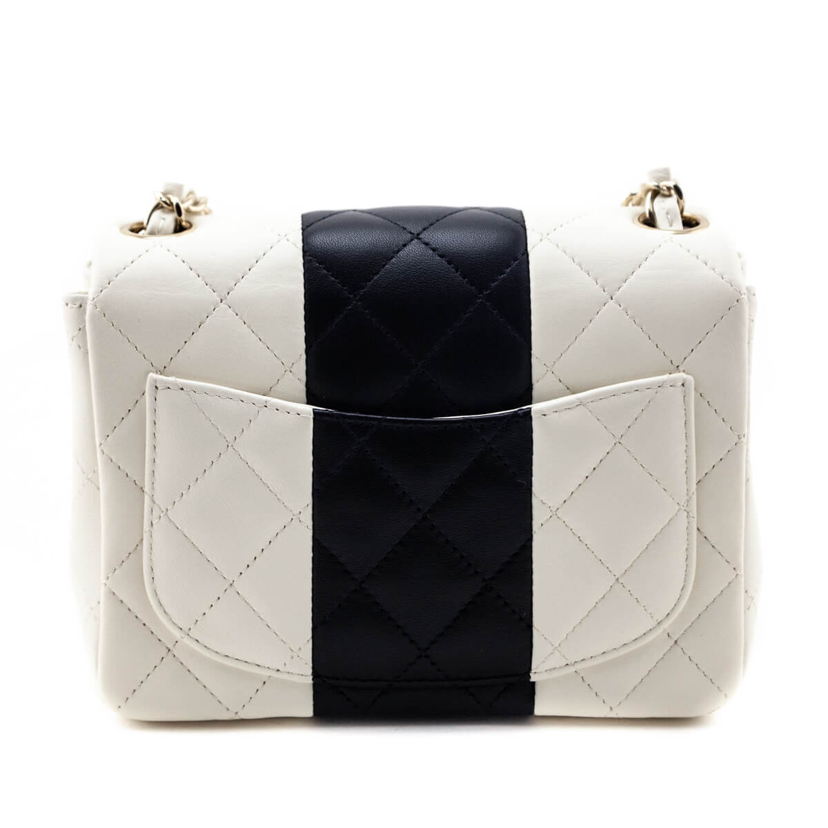 Chanel White & Black Lambskin Quilted Mini Square Flap Bag - Love that Bag etc - Preowned Authentic Designer Handbags & Preloved Fashions