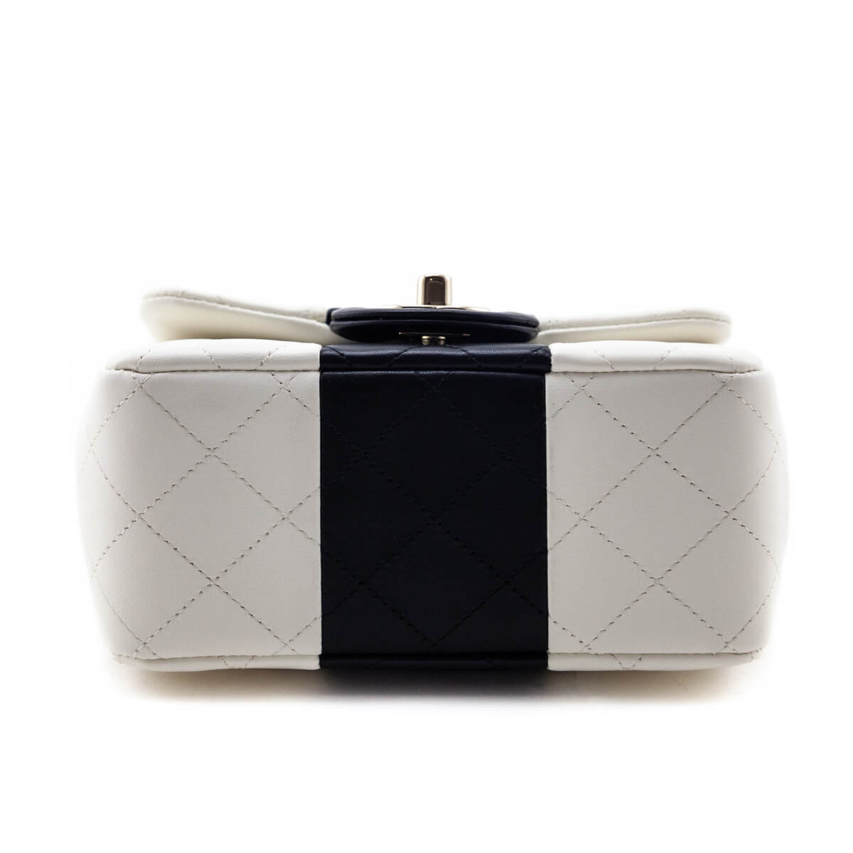 Chanel White & Black Lambskin Quilted Mini Square Flap Bag - Love that Bag etc - Preowned Authentic Designer Handbags & Preloved Fashions