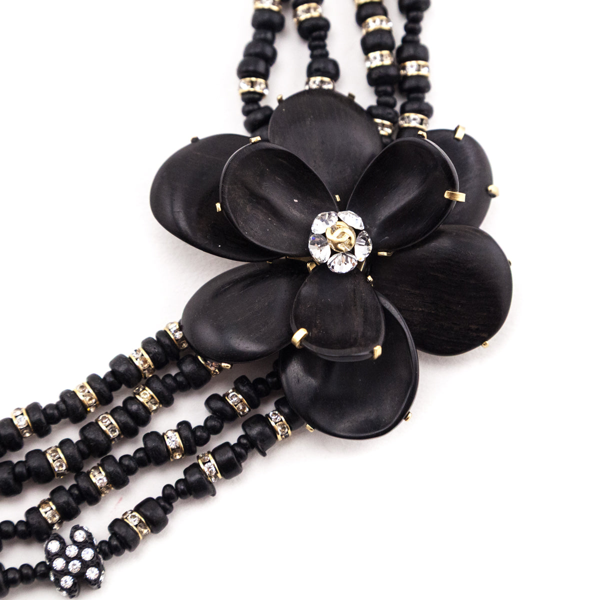 Chanel Wooden Bead & Camellia 2002 Multi-Strand Necklace - Love that Bag etc - Preowned Authentic Designer Handbags & Preloved Fashions