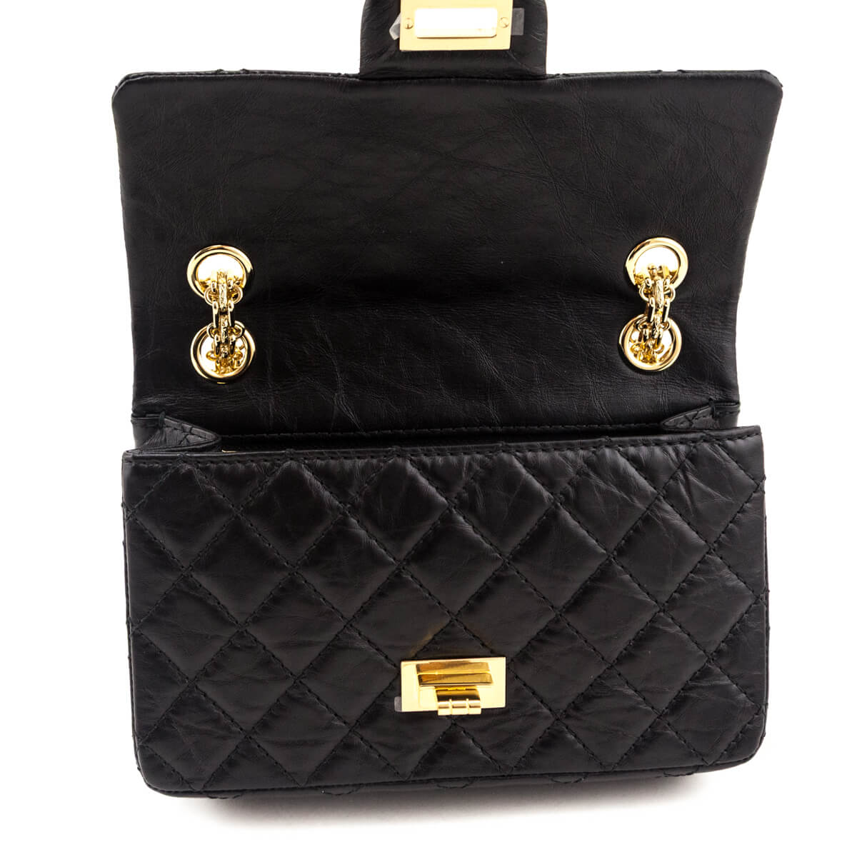 Chanel Black Aged Calfskin Quilted 2.55 Reissue Mini Flap Bag - Love that Bag etc - Preowned Authentic Designer Handbags & Preloved Fashions