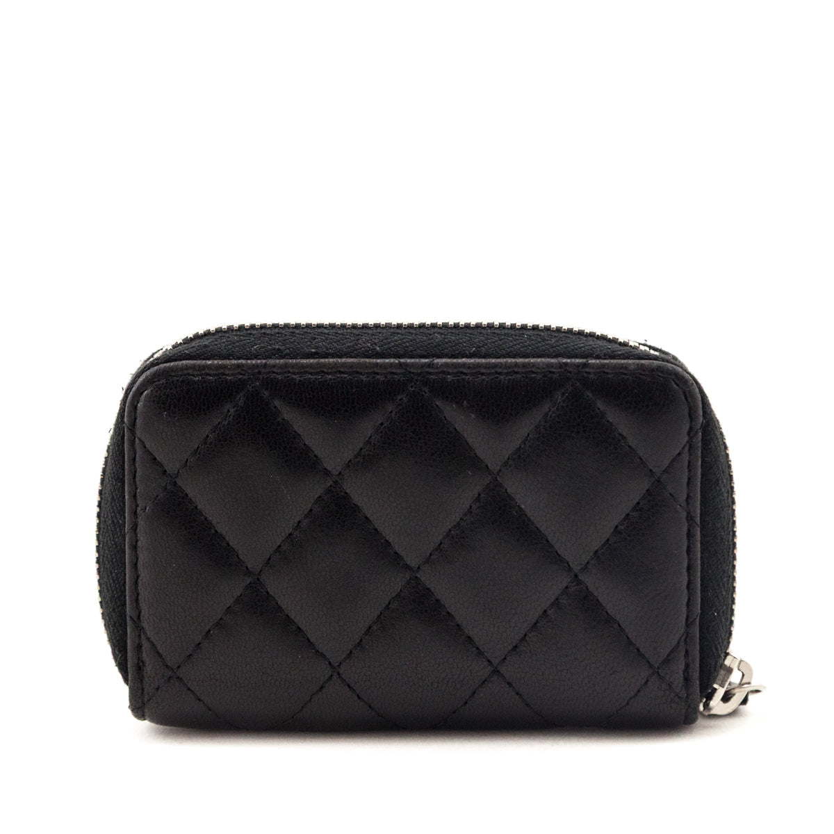 Chanel Black Quilted Lambskin Zip Around Coin Purse Wallet - Love that Bag etc - Preowned Authentic Designer Handbags & Preloved Fashions