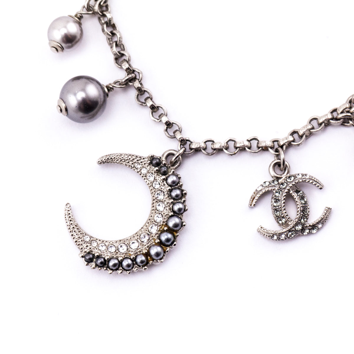 Chanel Faux Pearl Crystal CC Moon 2015 Bracelet - Love that Bag etc - Preowned Authentic Designer Handbags & Preloved Fashions