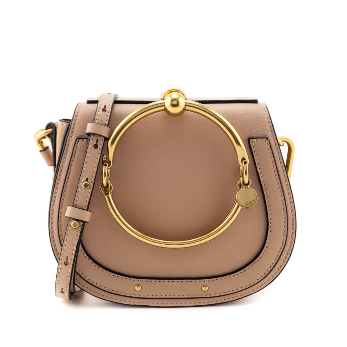 Chloe Cream Leather Small Nile Bracelet Bag