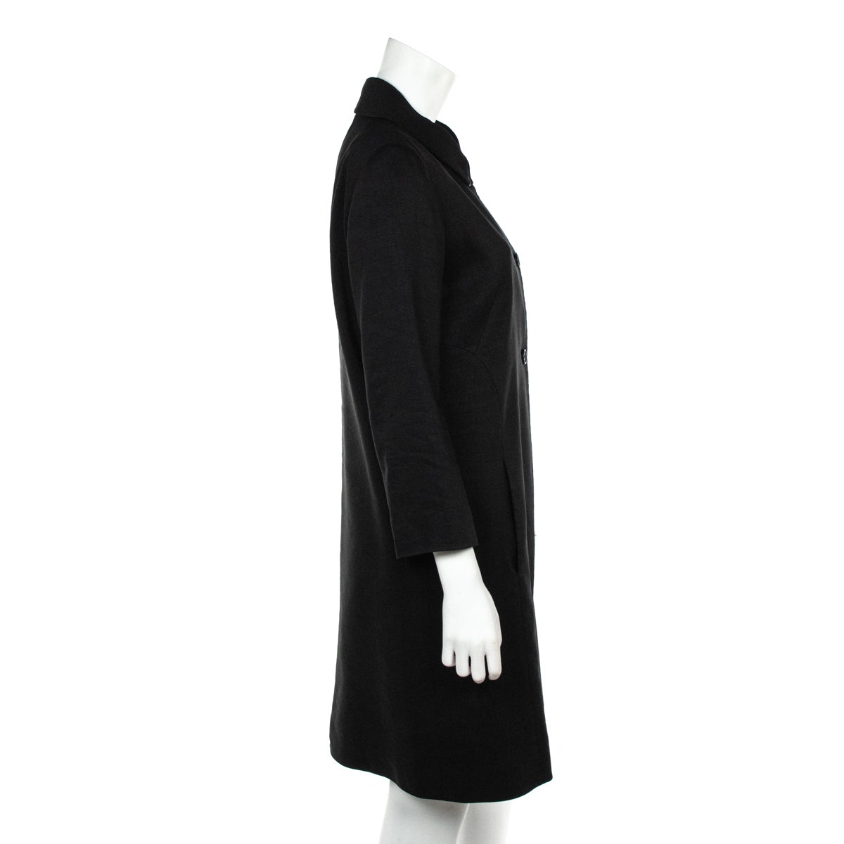 Chloe Black Linen Car Coat Size L | US 10 | FR 42 - Love that Bag etc - Preowned Authentic Designer Handbags & Preloved Fashions
