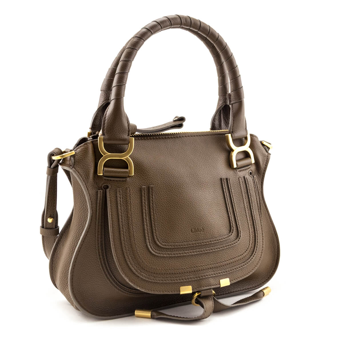 Chloe Dark Khaki Calfskin Small Marcie Satchel