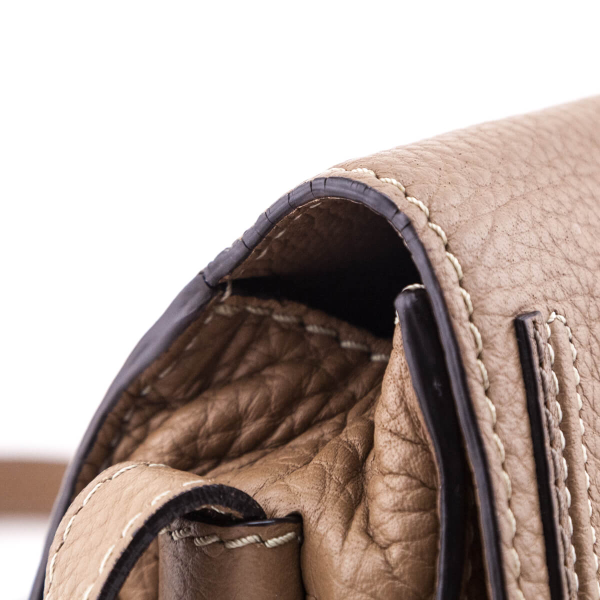 Chloe Taupe Calfskin Mini Marcie Round Saddle Crossbody - Love that Bag etc - Preowned Authentic Designer Handbags & Preloved Fashions