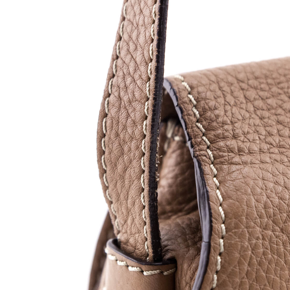 Chloe Taupe Calfskin Mini Marcie Round Saddle Crossbody - Love that Bag etc - Preowned Authentic Designer Handbags & Preloved Fashions