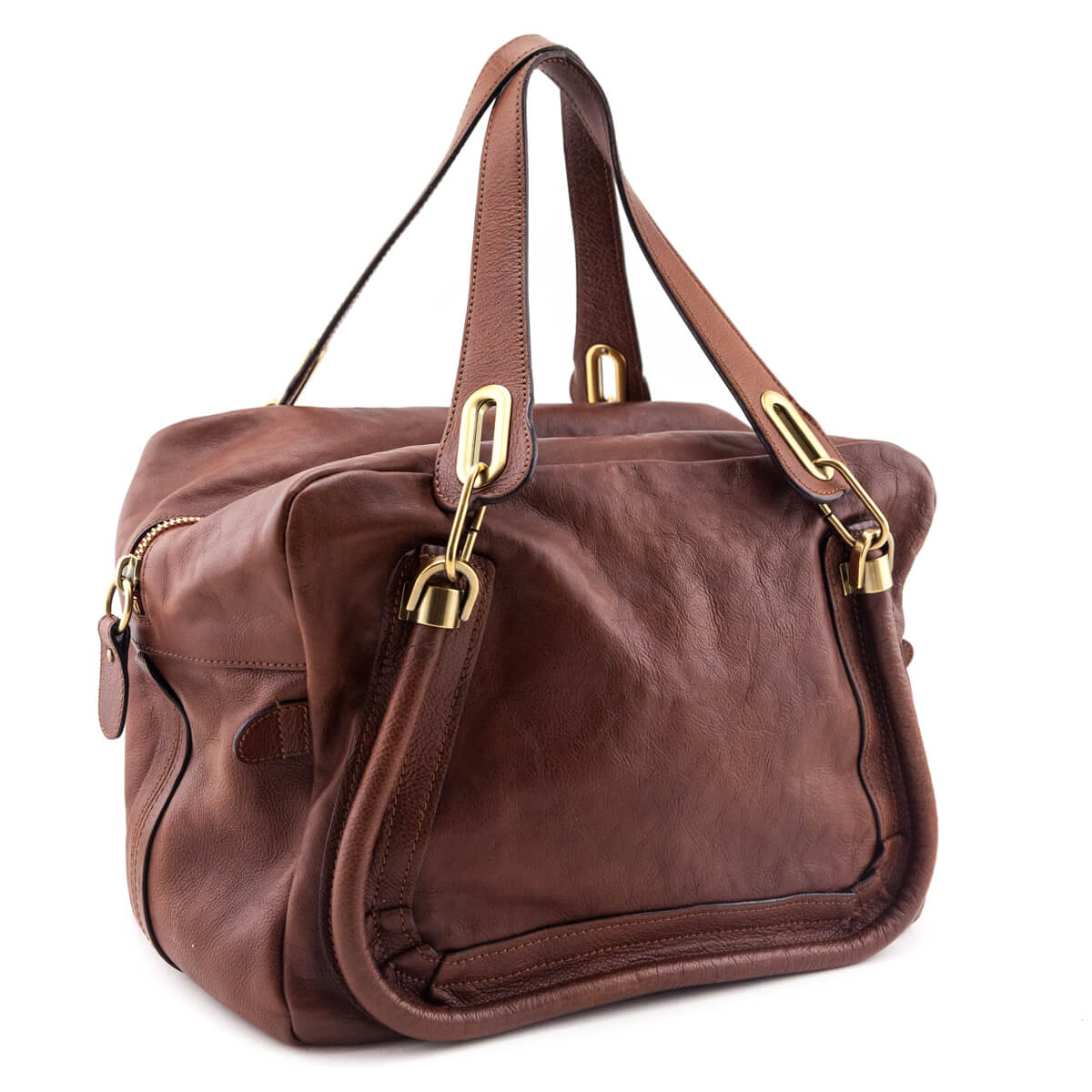 Chloe Red Brown Calfskin Medium Paraty Bag