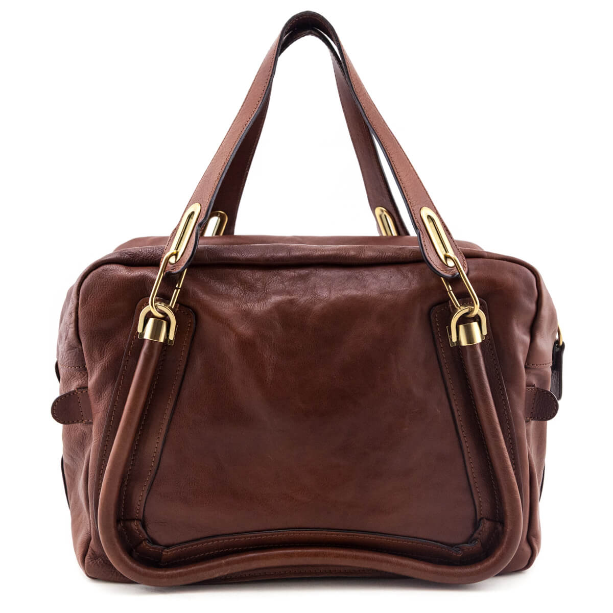 Chloe Red Brown Calfskin Medium Paraty Bag