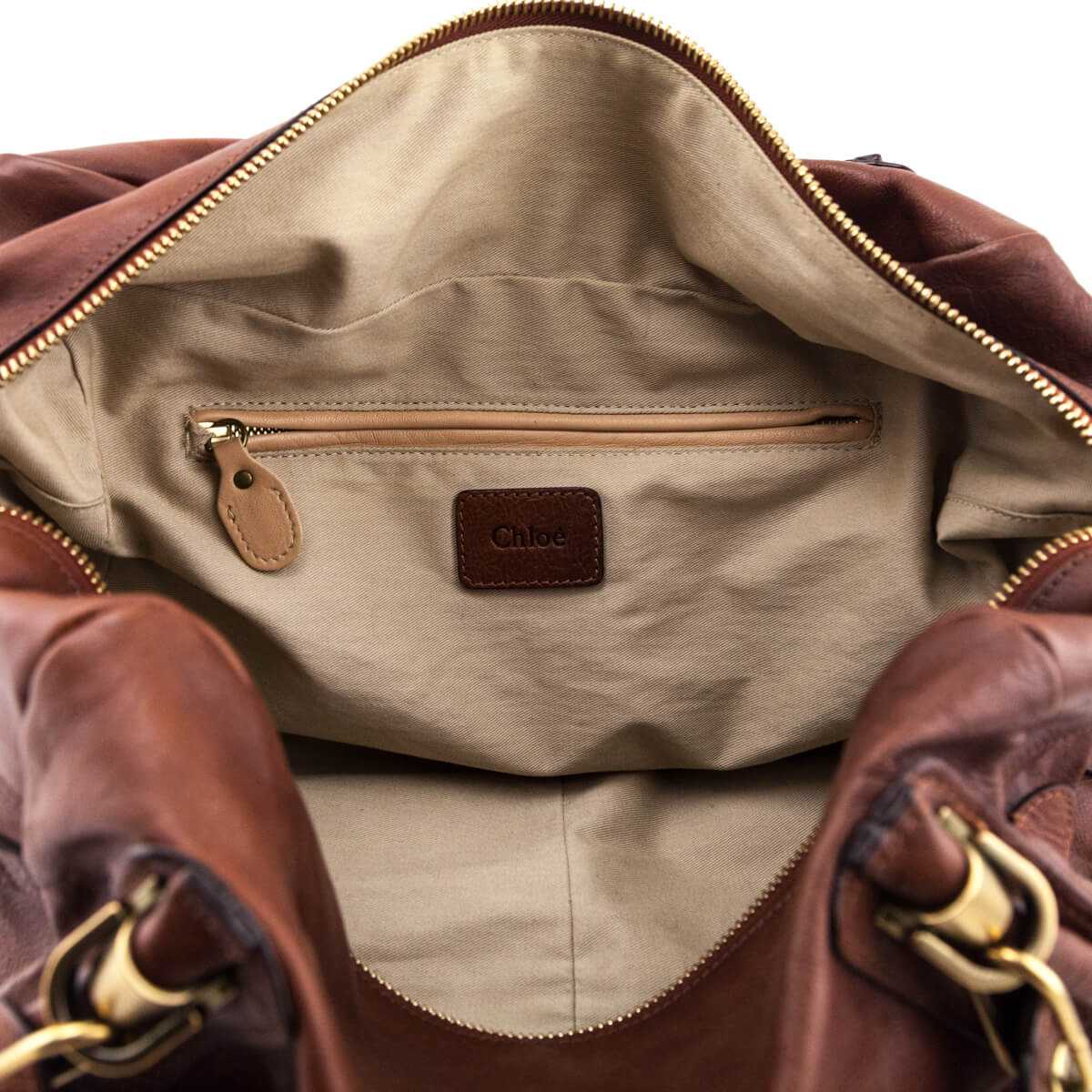 Chloe Red Brown Calfskin Medium Paraty Bag