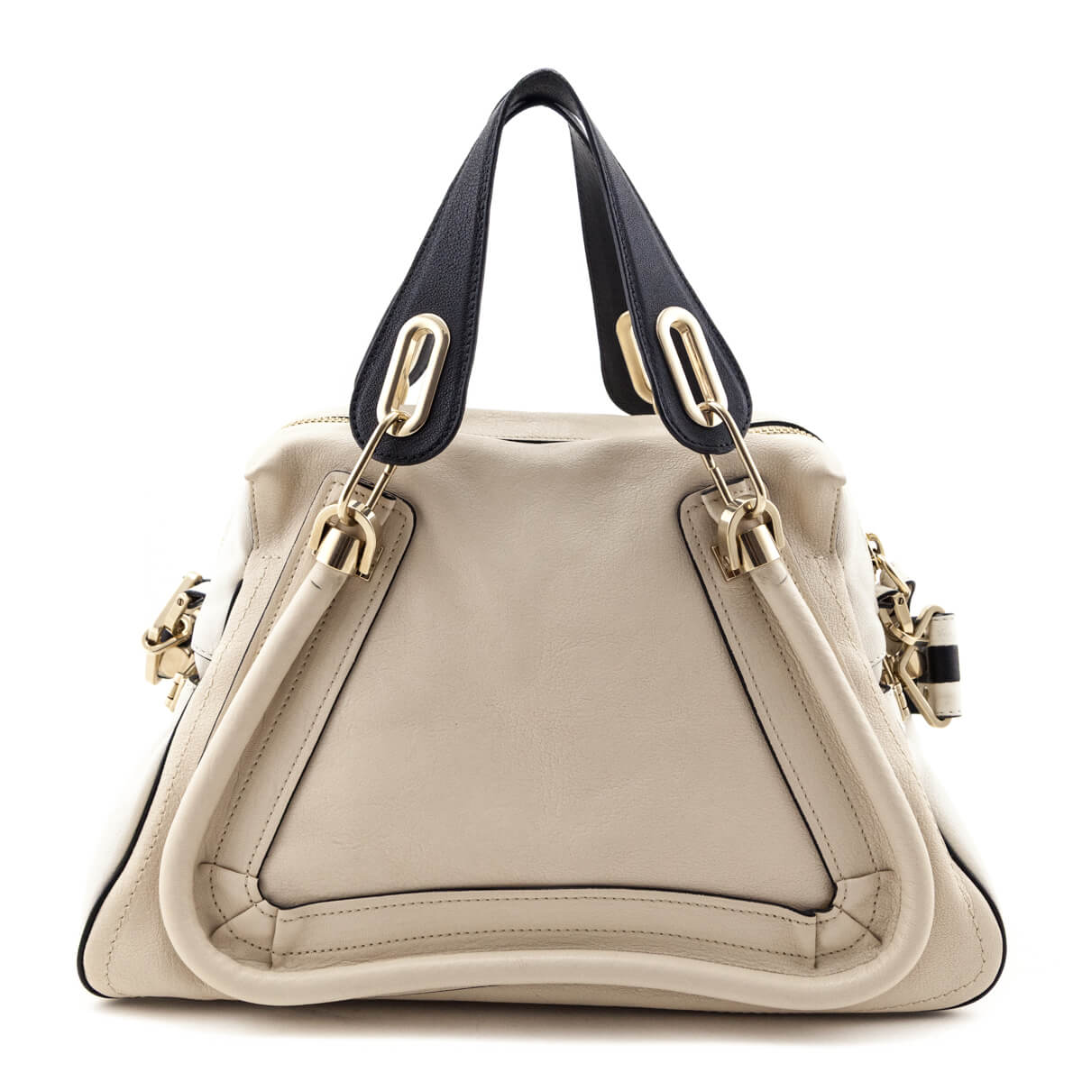 Chloe White & Black Calfskin Medium Paraty Bag - Love that Bag etc - Preowned Authentic Designer Handbags & Preloved Fashions