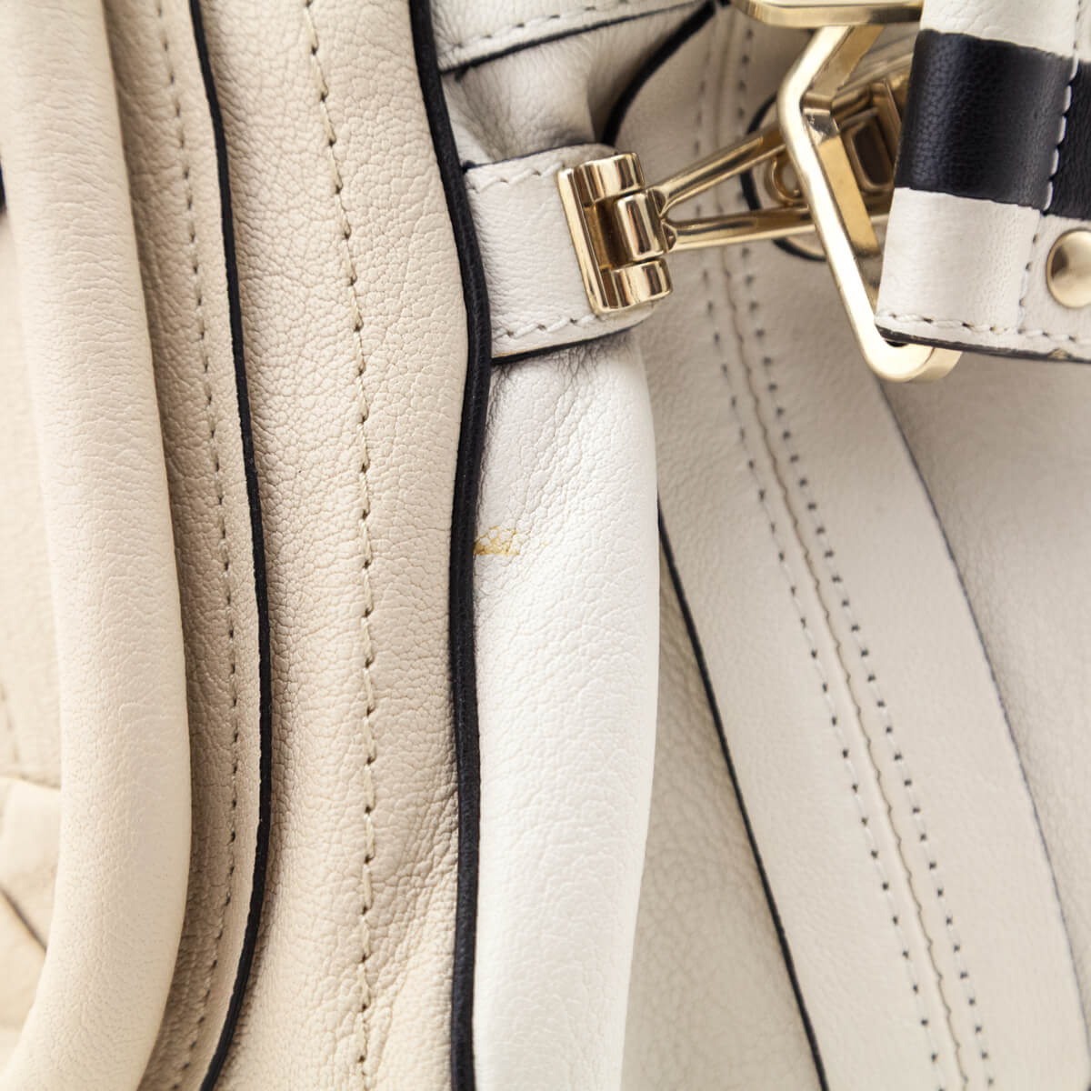 Chloe White & Black Calfskin Medium Paraty Bag - Love that Bag etc - Preowned Authentic Designer Handbags & Preloved Fashions
