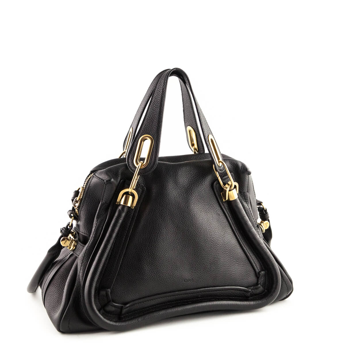 Chloe Black Pebbled Leather Medium Paraty - Love that Bag etc - Preowned Authentic Designer Handbags & Preloved Fashions