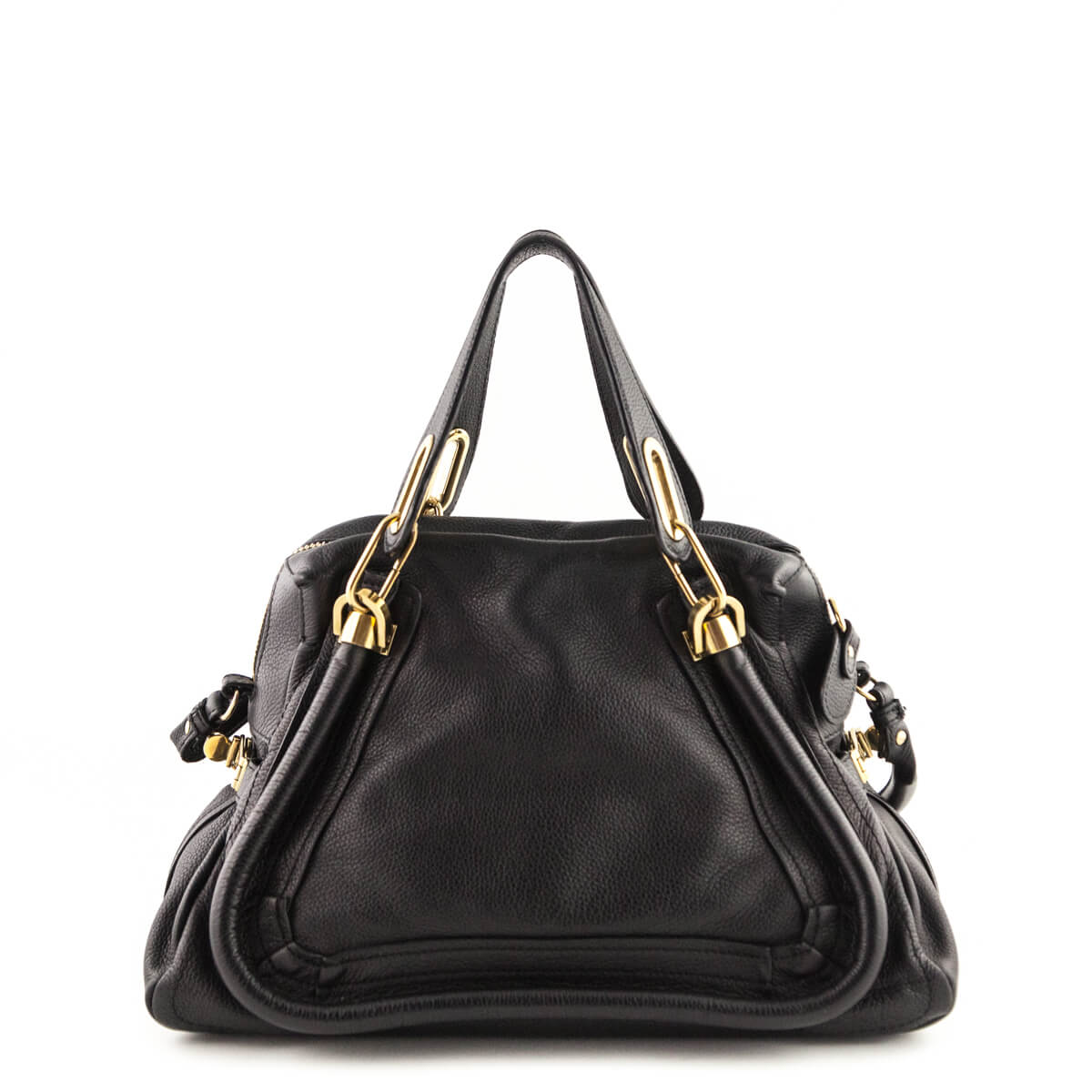 Chloe Black Pebbled Leather Medium Paraty - Love that Bag etc - Preowned Authentic Designer Handbags & Preloved Fashions