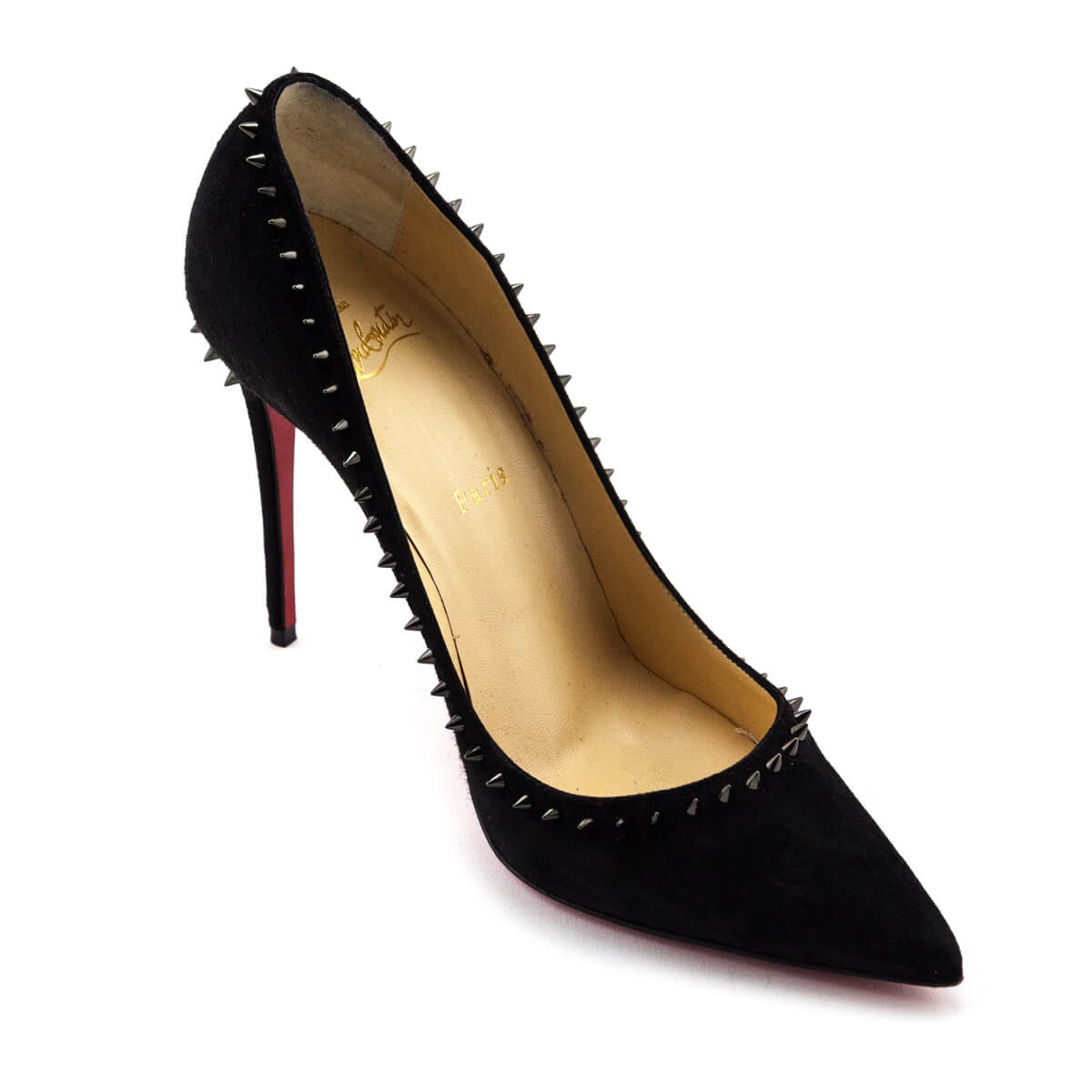 Christian Louboutin - Authenticated Anjalina Heel - Leather Black for Women, Very Good Condition