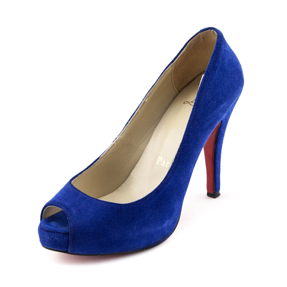 Christian Louboutin Blue Suede Peep Toe Platform Pumps Size US 10 | EU 40 - Love that Bag etc - Preowned Authentic Designer Handbags & Preloved Fashions