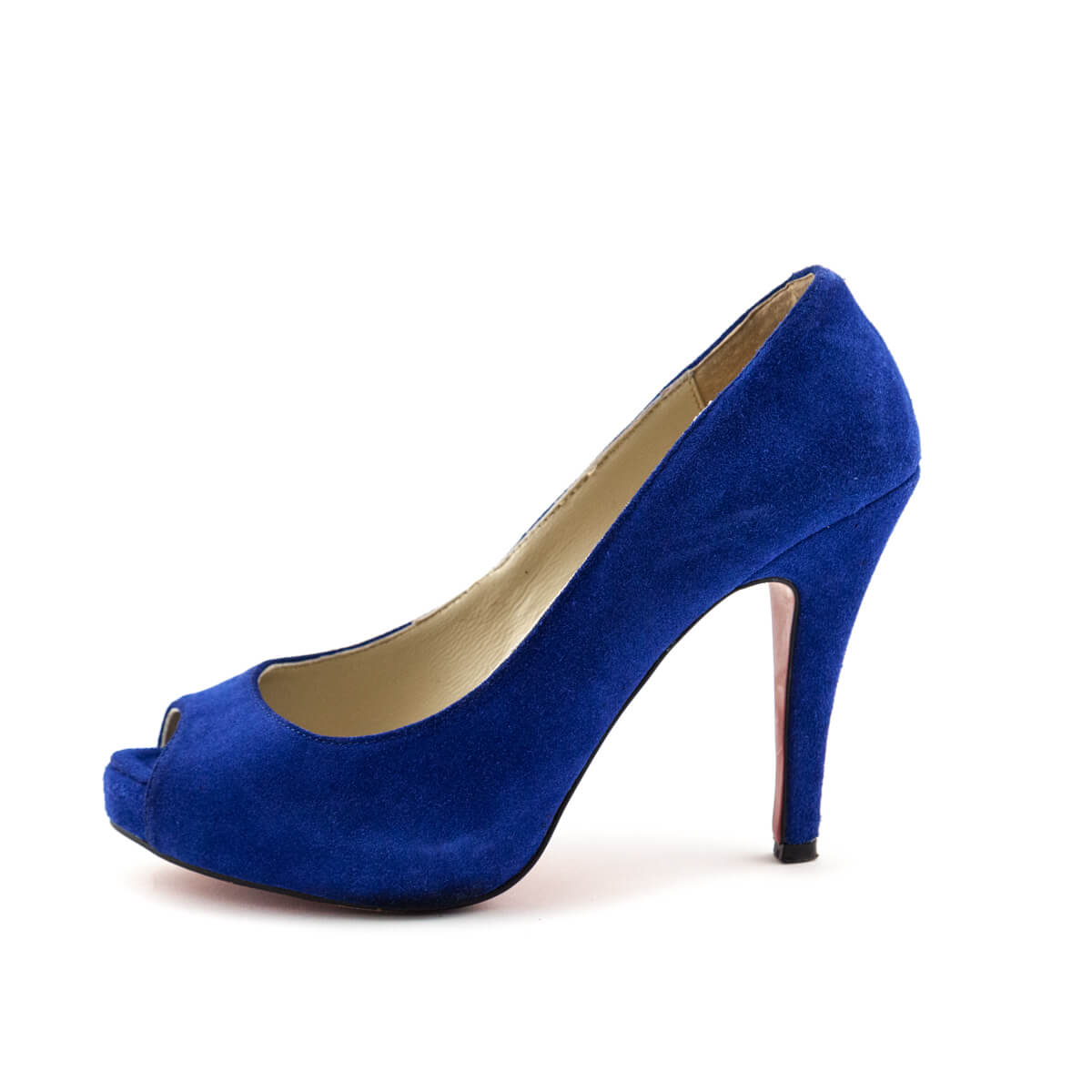 Christian Louboutin Blue Suede Peep Toe Platform Pumps Buy