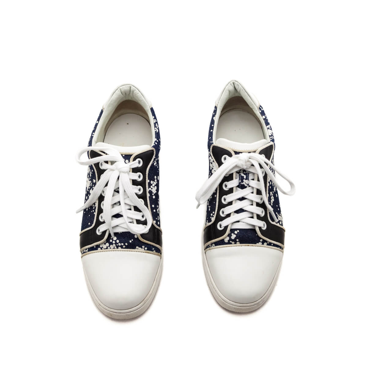 Christian Louboutin Navy & White Paint Low Top Sneakers Size US 8 | EU 38 - Love that Bag etc - Preowned Authentic Designer Handbags & Preloved Fashions