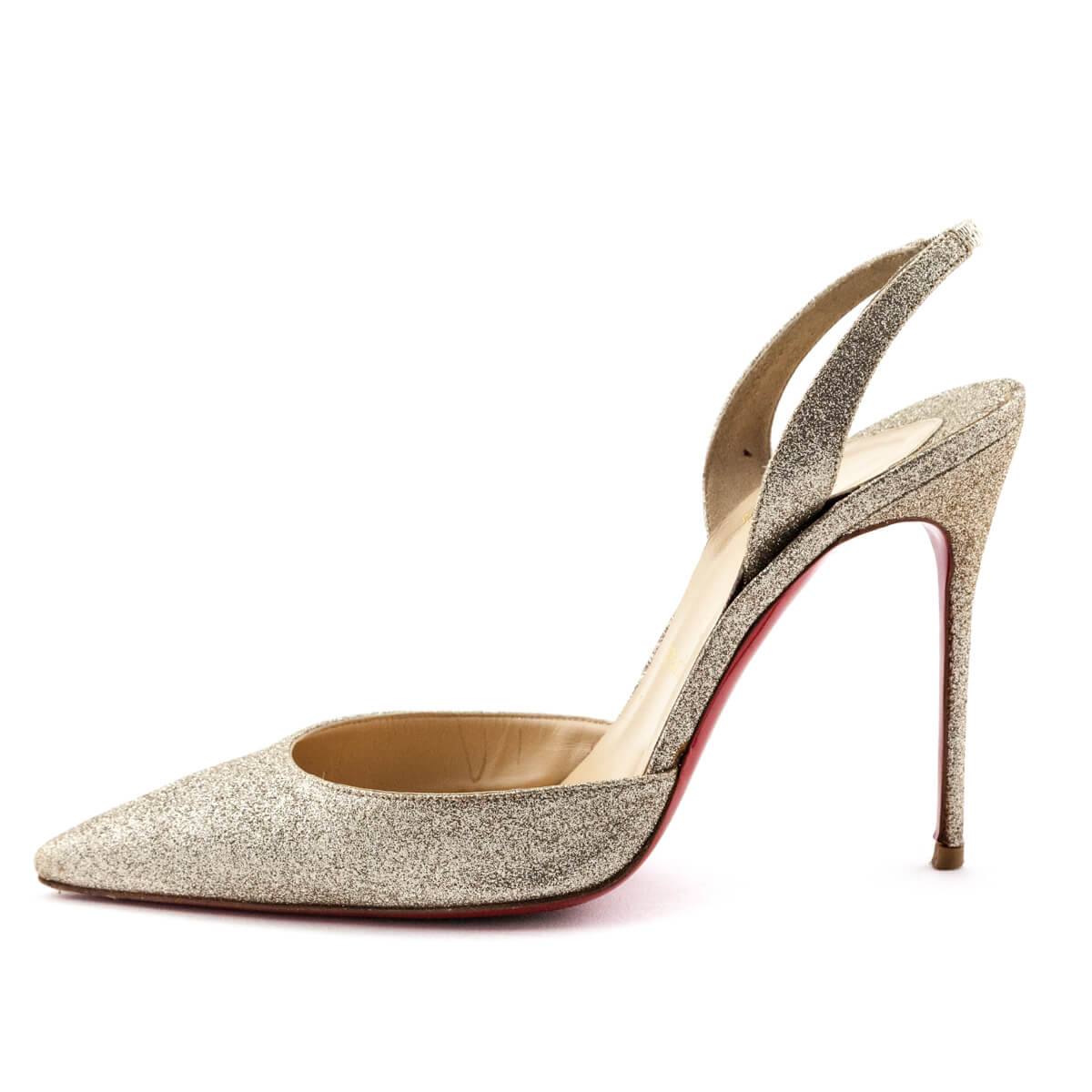 Christian Louboutin Platine Mini Glitter Ever 100 Pumps Size US 9.5 | EU 39.5 - Love that Bag etc - Preowned Authentic Designer Handbags & Preloved Fashions