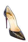 Christian Louboutin Black & Gold Patent Leather Galupump 100 Pointed Toe Pumps Size US 9 | EU 39 - Love that Bag etc - Preowned Authentic Designer Handbags & Preloved Fashions