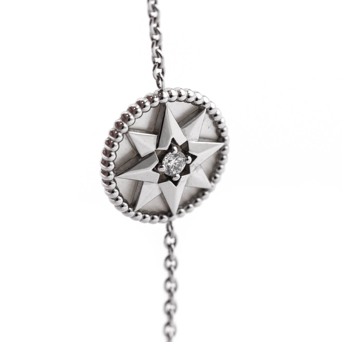 Dior 18K White Gold Diamond Mother of Pearl Rose Des Vents Bracelet