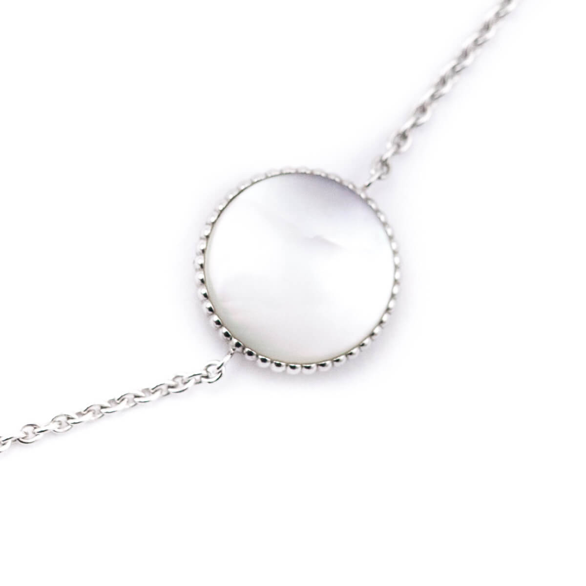 Dior 18K White Gold Diamond Mother of Pearl Rose Des Vents Bracelet