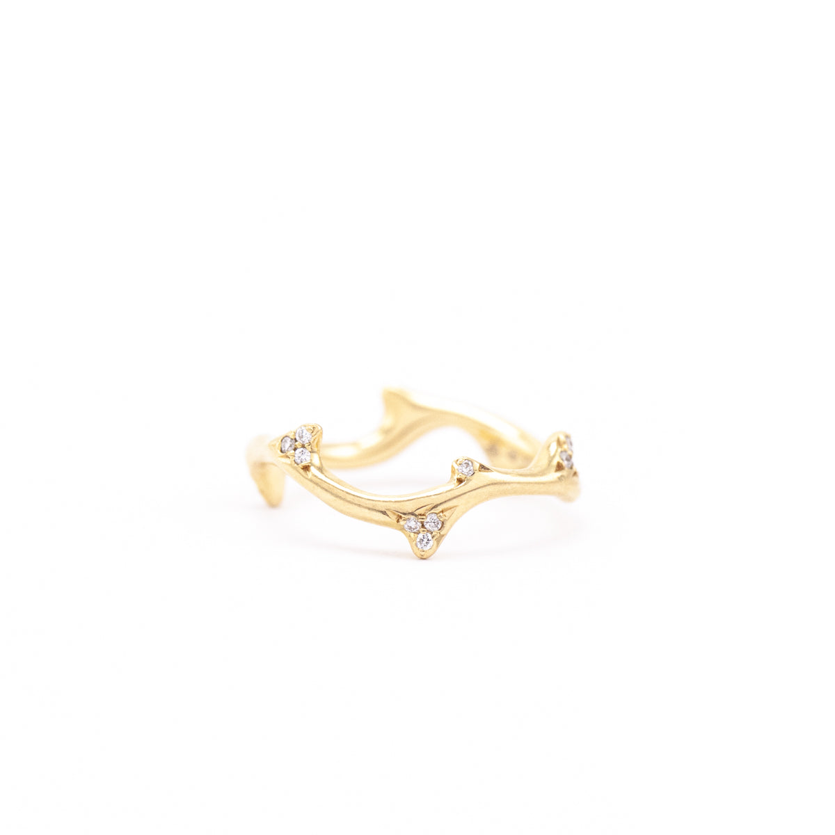 Dior 18K Yellow Gold Diamond Bois de Rose Ring